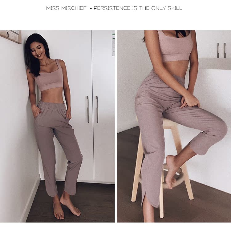 Weiren cô gái lỏng lẻo mồ hôi trong thủy triều 2019 mới chia nhỏ thoải mái thoáng khí quần thun eo thoải mái - Quần thể thao quần thể thao nam