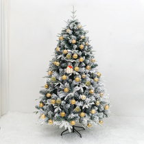 pe Christmas tree package high-end golden decoration white falling snow flocking simulation large encrypted new Christmas tree