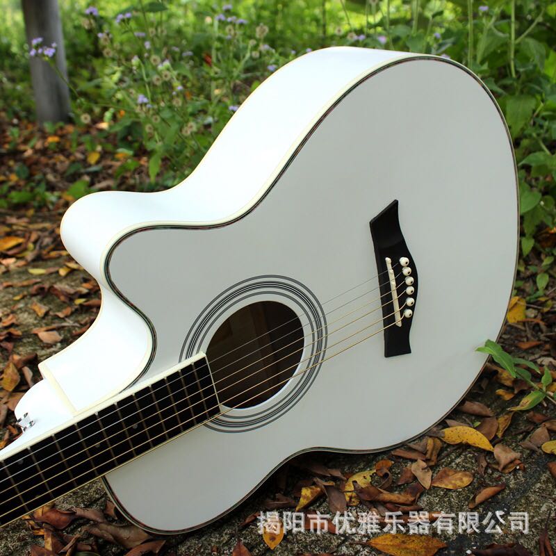 41-inch folk guitar electric box with EQ linden guitar guitars guitar guitarmatt white guitar