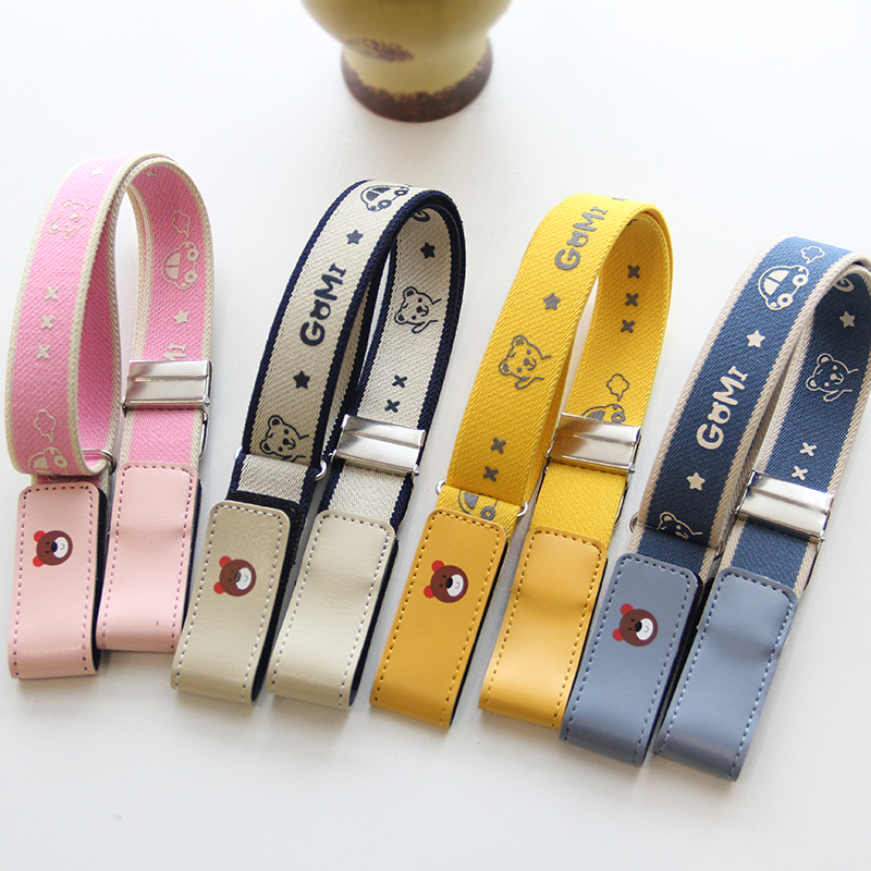 gomi high-end Korean children's belt cartoon bear boy belt girls elastic adjustable elementary school belt