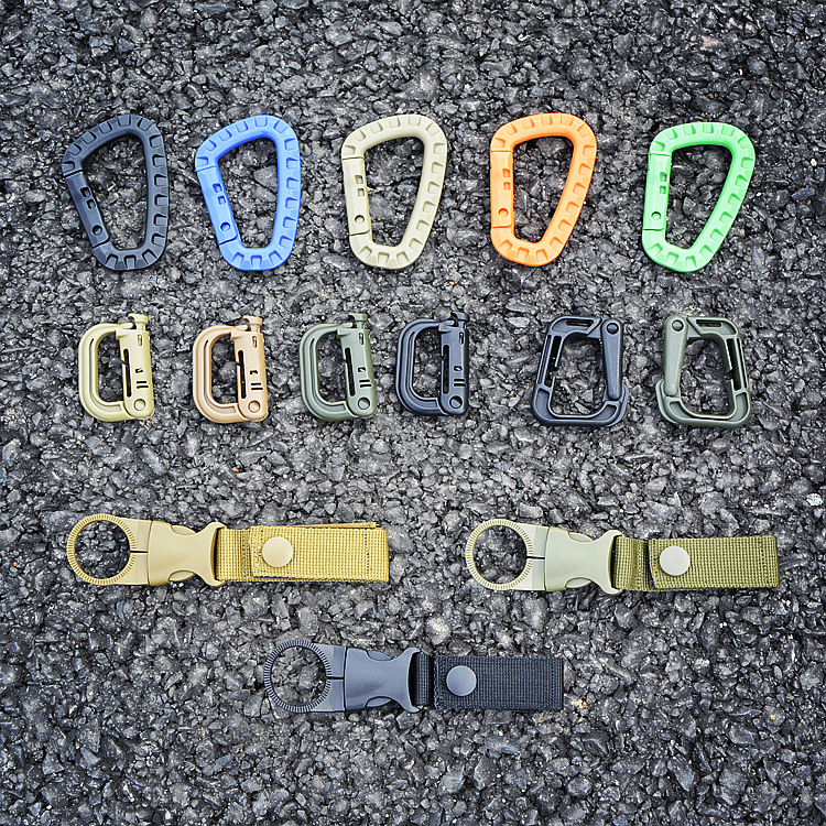 EDC Tactical Nylon Webbing Water Bottle Buckle D-Buckle Fast Hanging Carabine Molle System Water Pipe Buckle Connection Buckle