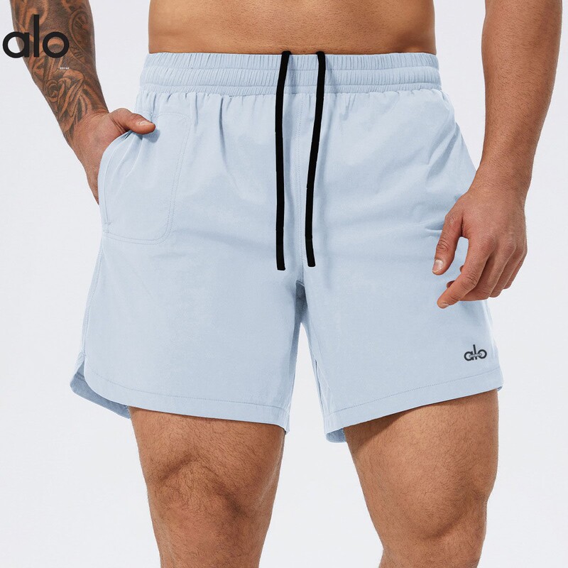 Alo New European and American Style Men's Quick-Drying Breathable 170g Sports Fitness Double-Layer Shorts Basketball Tennis Running Shorts
