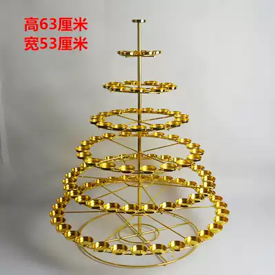 Disassembly and assembly of seven layers 108 ghee lamp holder alloy copper plated for Buddha lamp ghee lamp holder Buddhist supplies