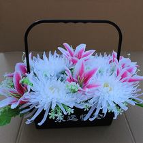 Simulation Chrysanthemum bouquet Qingming festival tombstone placed flower flower graves sacrifice flower sacrifice and ancestor grave