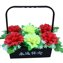 Cheap simulation chrysanthemum flower sacrifice flowers on grave grave sweep flower sacrifice graveyard ancestor silk flower garden placed flowers Qing Ming