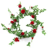 Симуляция розовая винограда Декоративные пластиковые фальшивые цветы и виноградная винограда Потолочная кондиционирование трубки, чтобы покрыть цветок розы