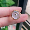 New product in September: Hongyu Jadeite 18k gold inlaid ice seed glowing green safety buckle exquisite ring A940908