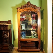 Imperial Lion Castle Western antiques acquired from Paris France 1870 Renaissance style glass display cabinet