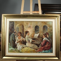 Huangshi Fort Western furniture Old oil painting Western antique landscape painting Decorative painting Old French oil painting