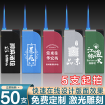 High-end metal windproof lighter custom-made with printed and engraved advertising disposable grinding wheel direct punch durable and inflatable