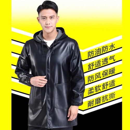 Полиуретановый водонепроницаемый флисовый нагрудник с капюшоном для работы