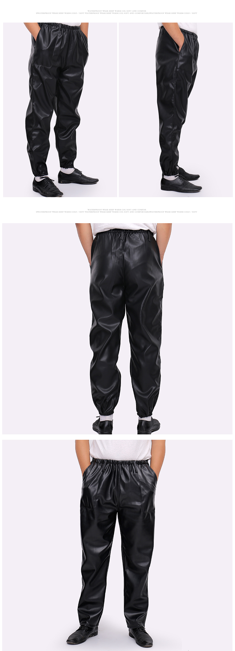 Pantalon cuir homme droit PU pour automne - Ref 1476756 Image 13