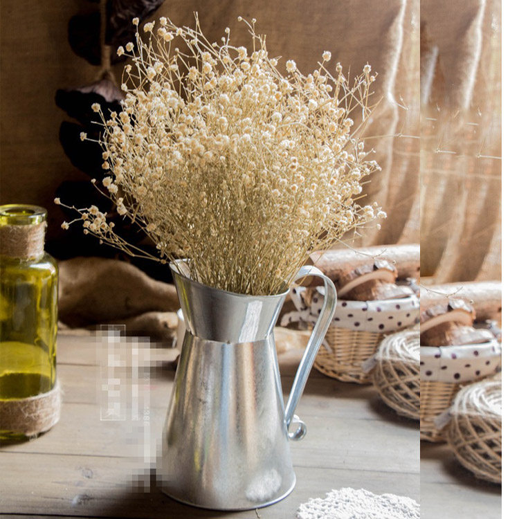 Tin Flower Pot Coffee Maker Milk Jug Iron Art Vase Flower Barrel Kettle American Floral Retro Decorative Flower Arrangement Pendulum