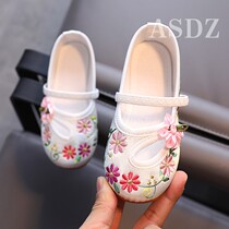 Girls Hanfu shoes Summer soft bottom super fairy new performance sandals mesh breathable little girl costume princess Chinese style