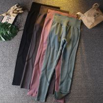 New yoga pants womens elastic tight-fitting quick-drying sports pants fitness running trousers autumn high waist lifting hip nine points