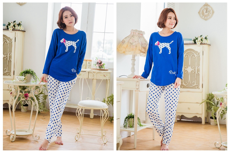 [Đặc biệt hàng ngày] Bộ đồ ngủ nữ mùa thu dài tay cotton nữ sinh viên phần ngọt ngào giản dị có thể mặc quần áo bên ngoài - Bên ngoài ăn mặc đồ bộ pijama
