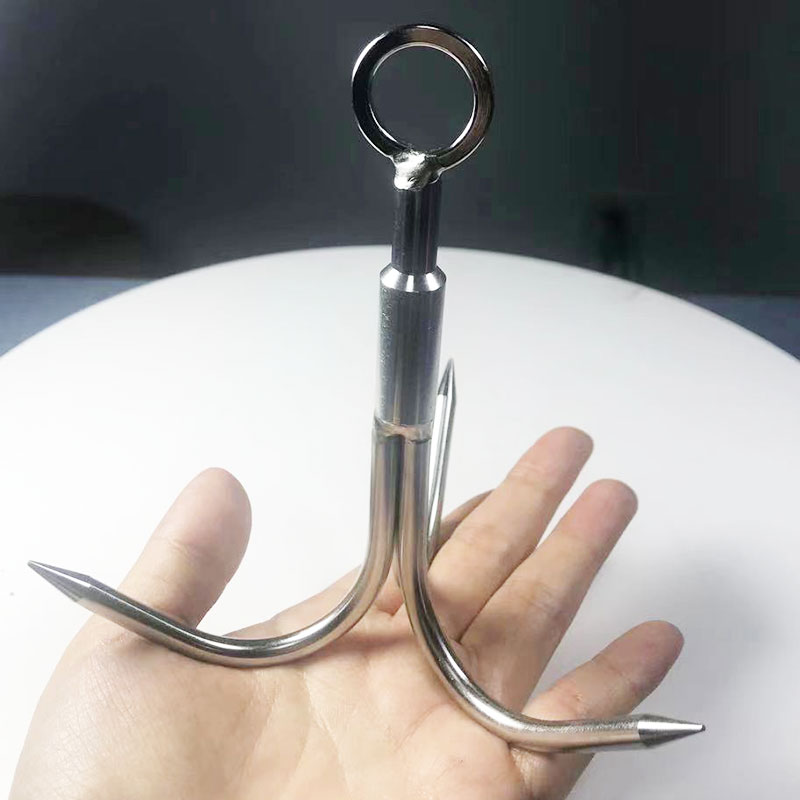Flying tiger claw stainless steel anchor hook three-claw hook tripods hook small fishing boat anchor water grass anchor hook water grass hook salvage hook