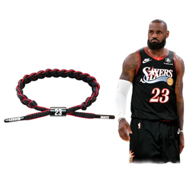 Basketball Star Woven Bracelet 76Ers Lakers No. 23 James Sports Wristband Fan Personalized Creative Merchandise