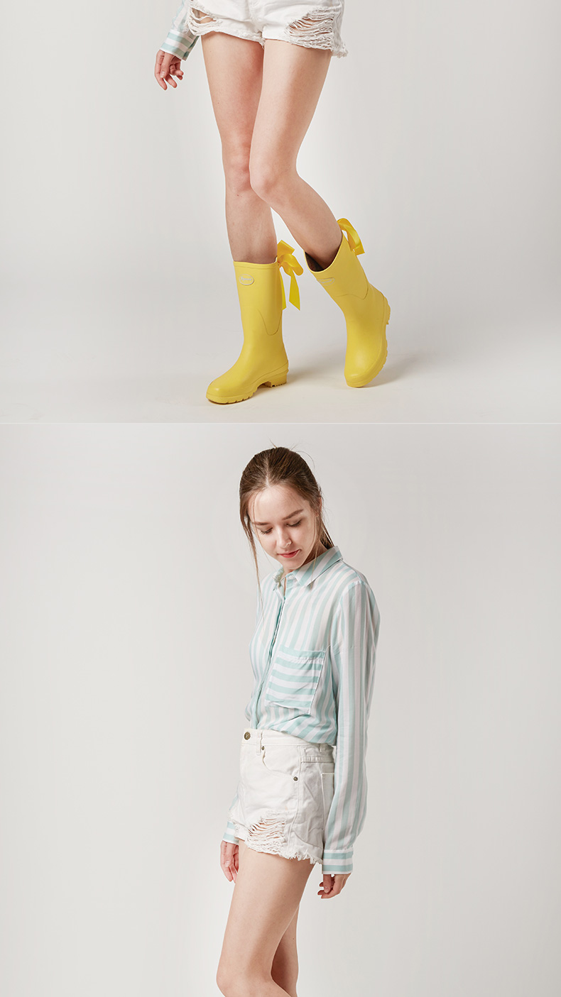 Joycorn thời trang mưa khởi động nữ dành cho người lớn ống chống trượt cao su mưa khởi động nữ không thấm nước bao bọc ngoài giày cao su giày nước mùa xuân