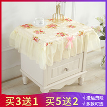 European lace bedroom fabric Bedside table cover cloth Small tablecloth Square towel dust cover Bedside table cover Small tablecloth