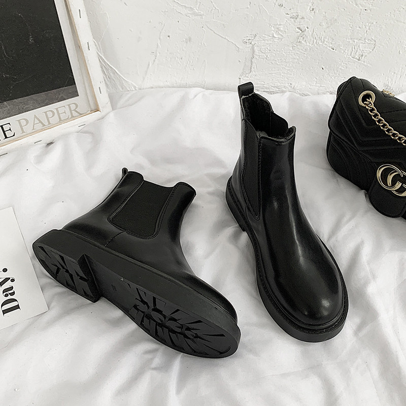 Chelsea mid-tube Martin boots women's 2022 new fried street single boots spring and autumn thick bottom skinny short boots ins England