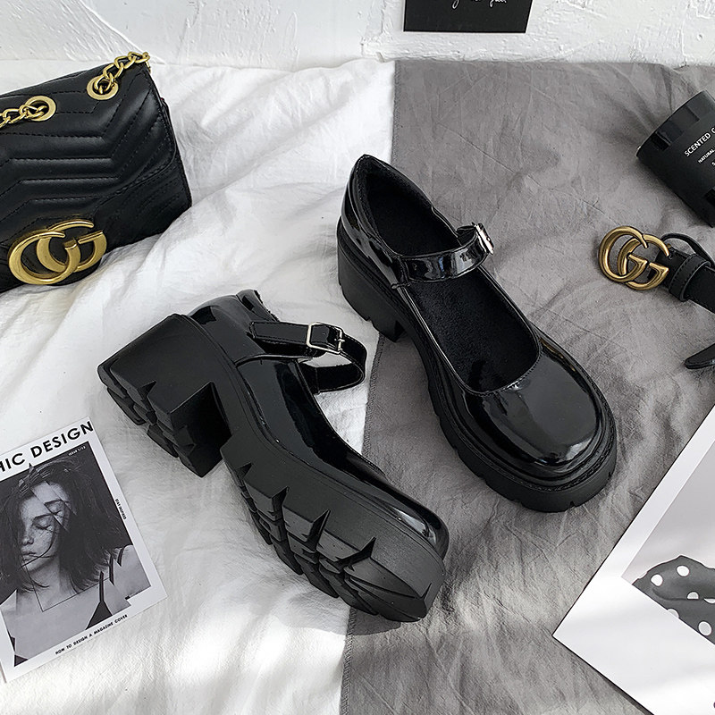 Small leather shoes women Inn Wind 2022 new spring and autumn black retro single shoes thick bottom Mary Jane Summer jk high heel shoes