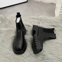 Chelsea cigarette short boots female fried Street increased 2021 new spring and autumn winter short tube English wind Martin boots