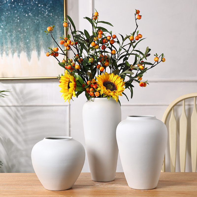 Jingdezhen Ceramic vase swinging piece Living room flower arrangement New Chinese water raising flowers pottery jar Nordic Home Decorative Floral-Taobao