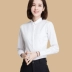 Xuân mới 2018 phiên bản Hàn Quốc cộng với áo nhung trắng chuyên nghiệp ol nữ tay dài thon gọn áo dài yếm vest nữ Mùa xuân