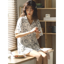 Soft and comfortable~Wear S F Elizaba cotton pajamas womens short-sleeved summer cute and sweet home clothes