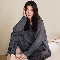 Autumn imagery is thick ~ lazy with sex series S F Elizaba pure cotton pyjamas female spring and autumn season long sleeves can be worn out