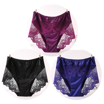 3 strips of breathable cotton file high waist plus fat large size modal lace sexy sister fat mm200 kg underwear women