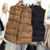 Dongdaemun 2018 của Hàn Quốc mùa thu đông mới Han Fan cotton phù hợp với cổ áo đứng dài dây rút không tay vest