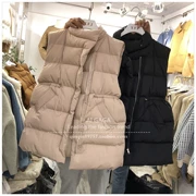 Dongdaemun 2018 của Hàn Quốc mùa thu đông mới Han Fan cotton phù hợp với cổ áo đứng dài dây rút không tay vest