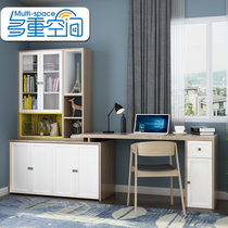 Custom multi-function invisible bed Lunch break bookcase Folding bed Desk bookshelf combination corner one-piece computer table