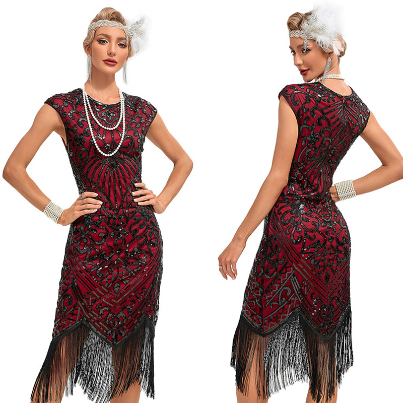 1920S Republic of China Era Actor Costumes the Great Gatsby Retro Prom Tassel Dress Gatsby Dress