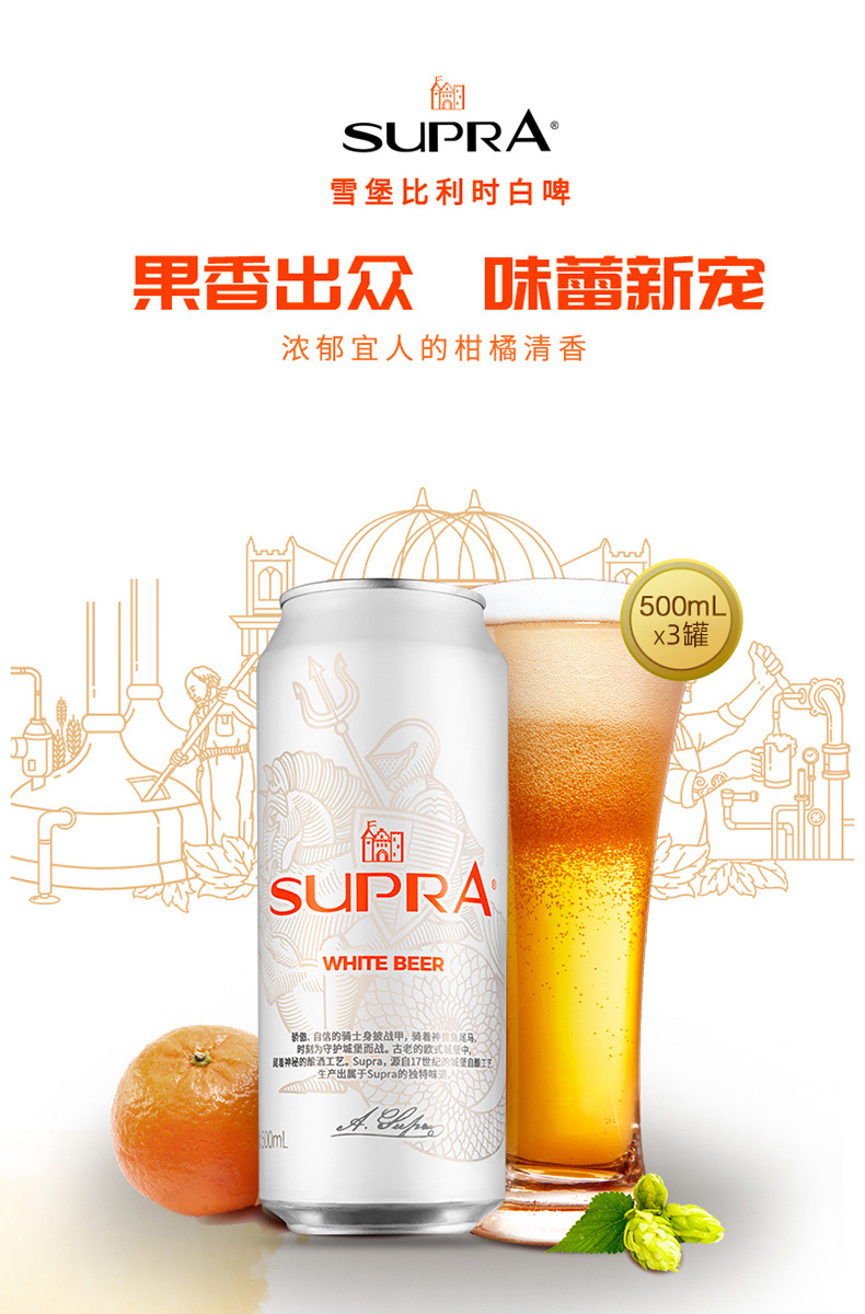 珠江啤酒 雪堡精酿 11度比利时风味白啤酒 500mlx3罐 新低15.9元包邮 值值值-买手聚集的地方