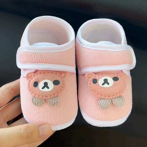 Детская стеганая обувь для раннего возраста для новорожденных, осенняя, с медвежатами, мягкая подошва, 0-1 лет