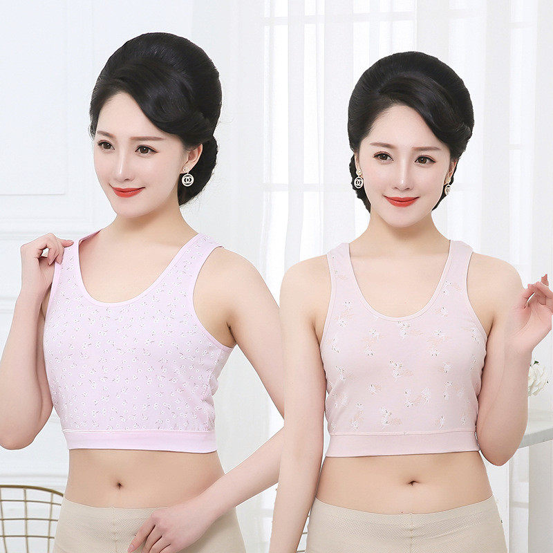 Summer women's pure cotton vest harness cotton medium elderly sweatshirt elderly lingerie beating mother loose grandma thin-Taobao
