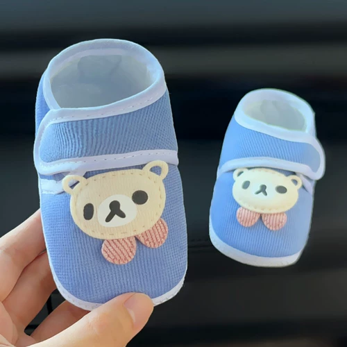 Детская стеганая обувь для раннего возраста для новорожденных, осенняя, с медвежатами, мягкая подошва, 0-1 лет