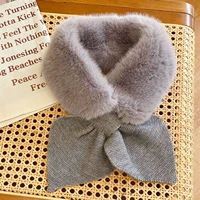 Серый твердый цвет (вязаный пушистый шарф)