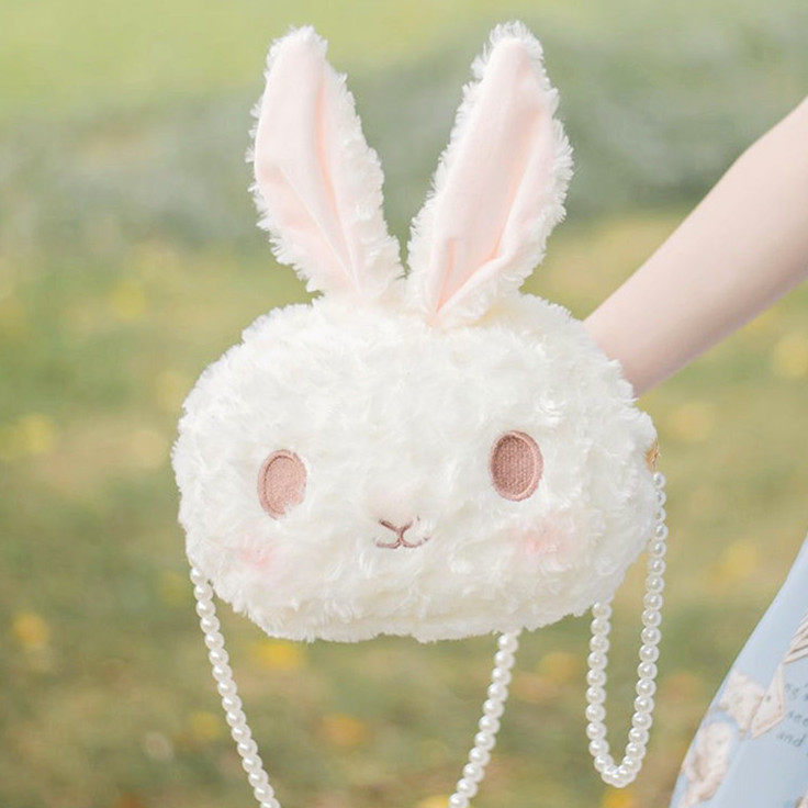 Roletta cute little bunny bunny bag pearl skew satchel sweet 100 hitch soft girl child plush doll bag girl