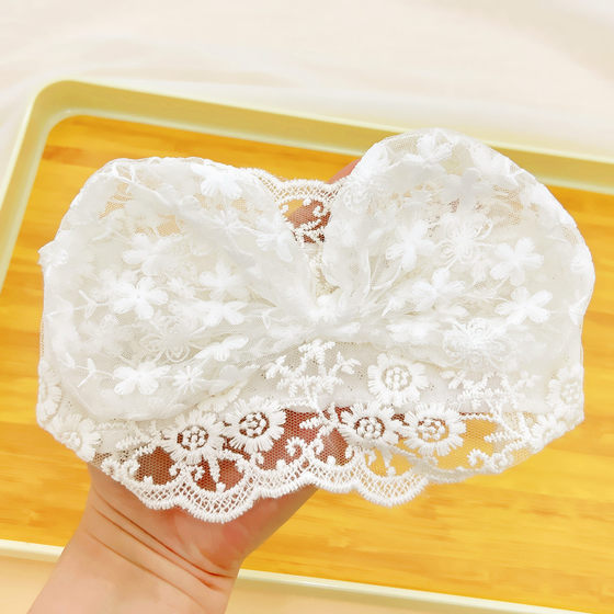 婴儿囟门帽子夏季薄款女宝宝护卤门发带新生儿夏天女婴蕾丝护头帽
