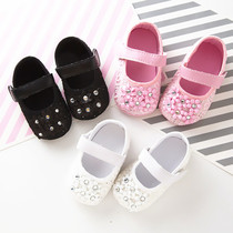 Baby foot protection shoes female baby spring and autumn 0-1 year old cute princess shoes children do not fall shoes soft bottom breathable single shoes