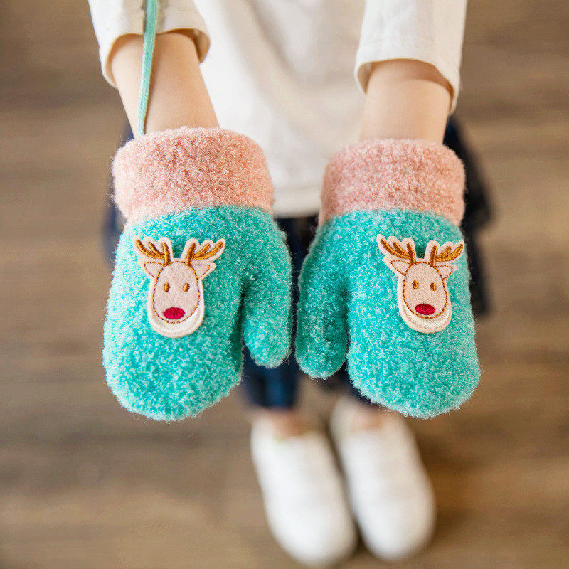 Зимние детские милые утепленные удерживающие тепло перчатки для мальчиков и девочек 