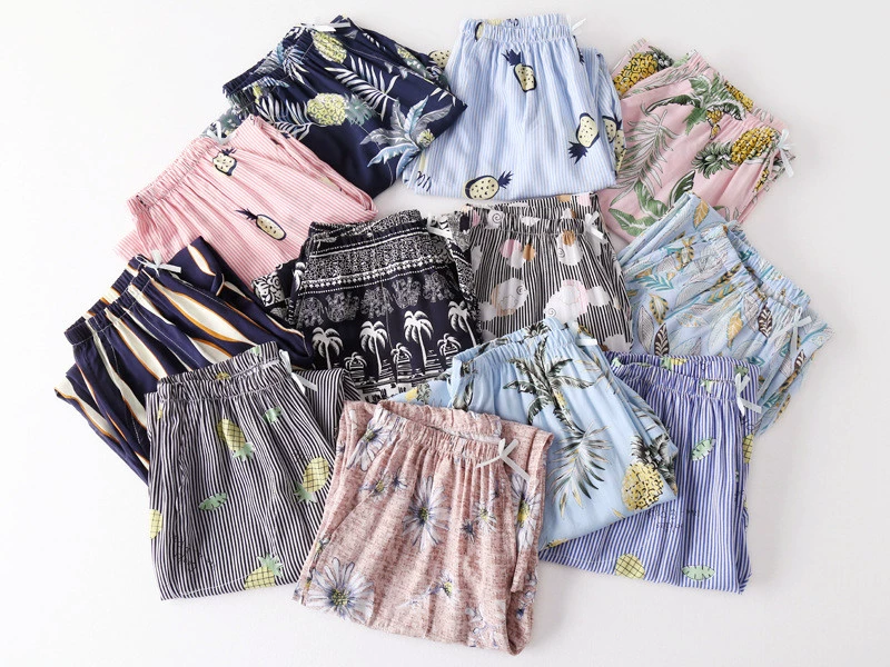 Mùa hè phụ nữ bông lụa pajama quần cắt quần Thái Lan kỳ nghỉ nhân tạo bông nhà quần quần âu kích thước lớn lỏng rộng chân quần