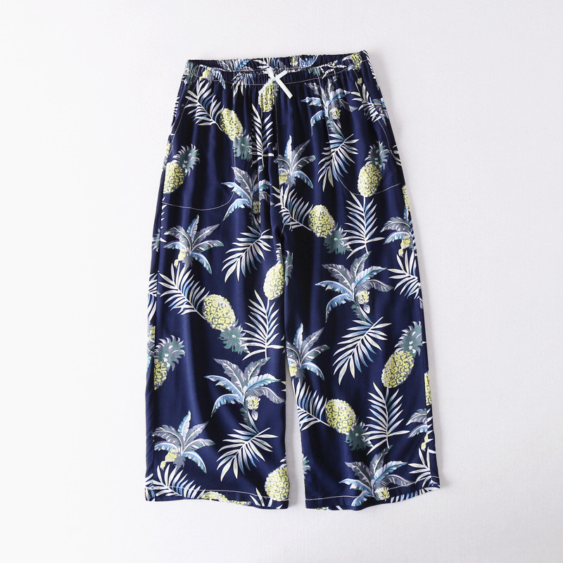 Mùa hè phụ nữ bông lụa pajama quần cắt quần Thái Lan kỳ nghỉ nhân tạo bông nhà quần quần âu kích thước lớn lỏng rộng chân quần quần vải nam
