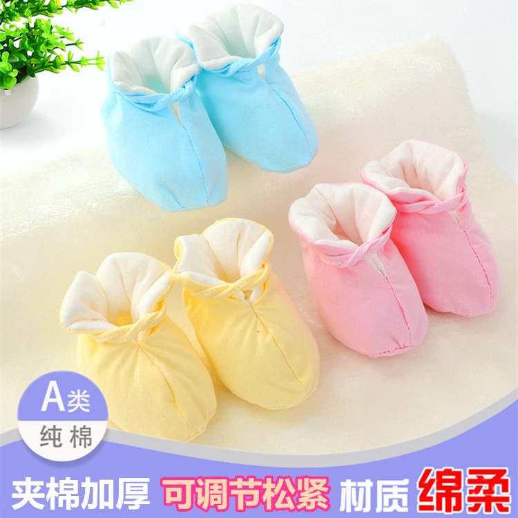 Winter baby cotton shoe cover Sox autumn winter freshly toddler shoes thickened warm baby clip cotton pure cotton protective foot cover