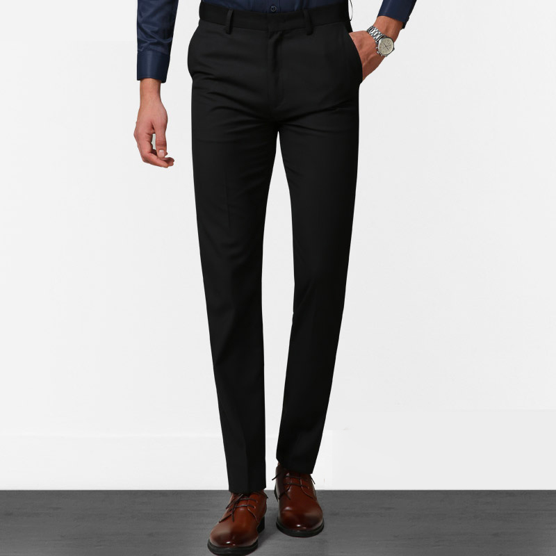 Spring and summer men's trousers Slim straight loose business casual work professional black suit Formal trousers