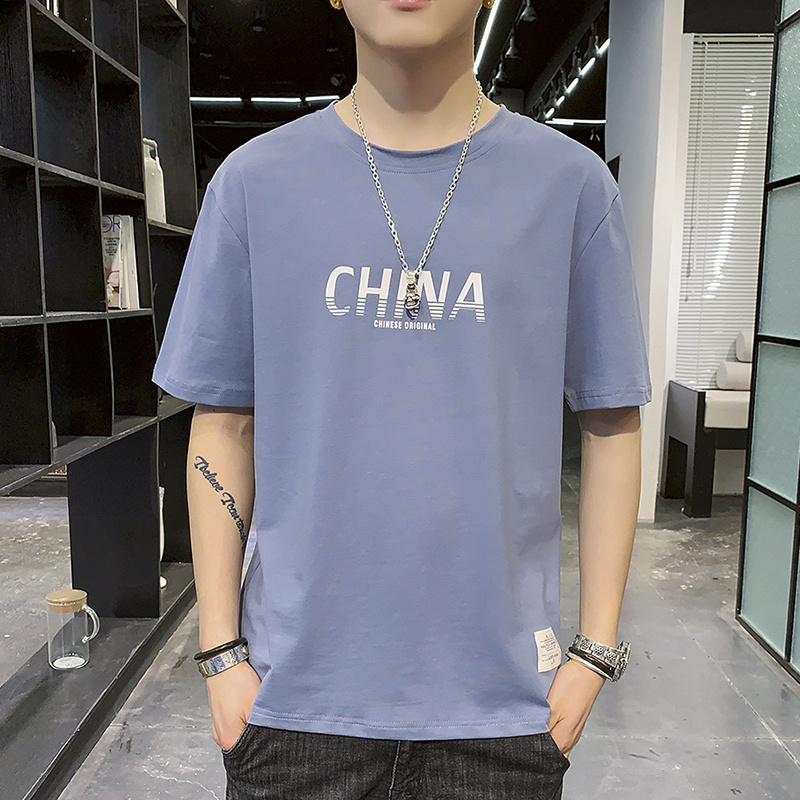 Đàn ông của 2020 mùa hè mới t-shirt ngắn tay Hàn Quốc phiên bản của xu hướng lỏng lẻo bông áo thun thương hiệu thủy triều quần áo áo sơ mi dưới